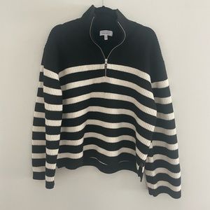 & Other Stories Striped Half-zip Sweater